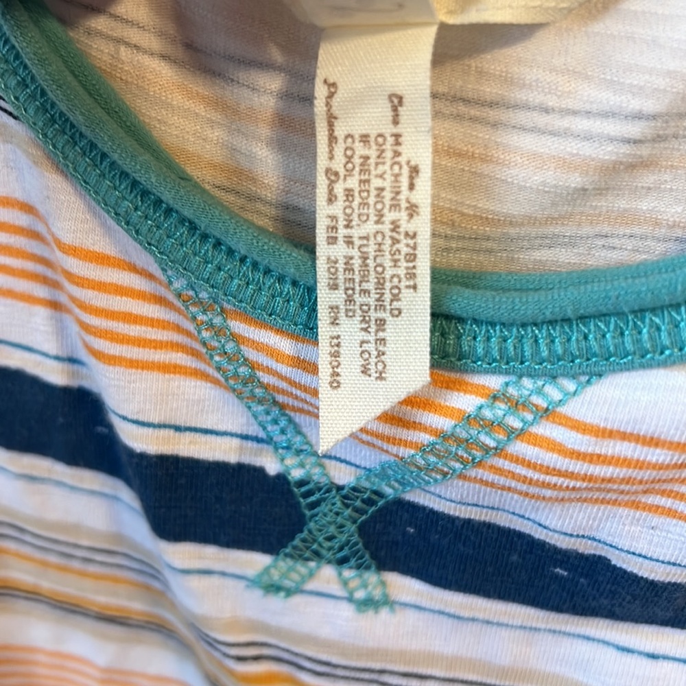 Matilda Jane Clothing Boys āBest Summer Everā Striped Muscle Tee Tank Top Size 6 - Picture 4 of 8
